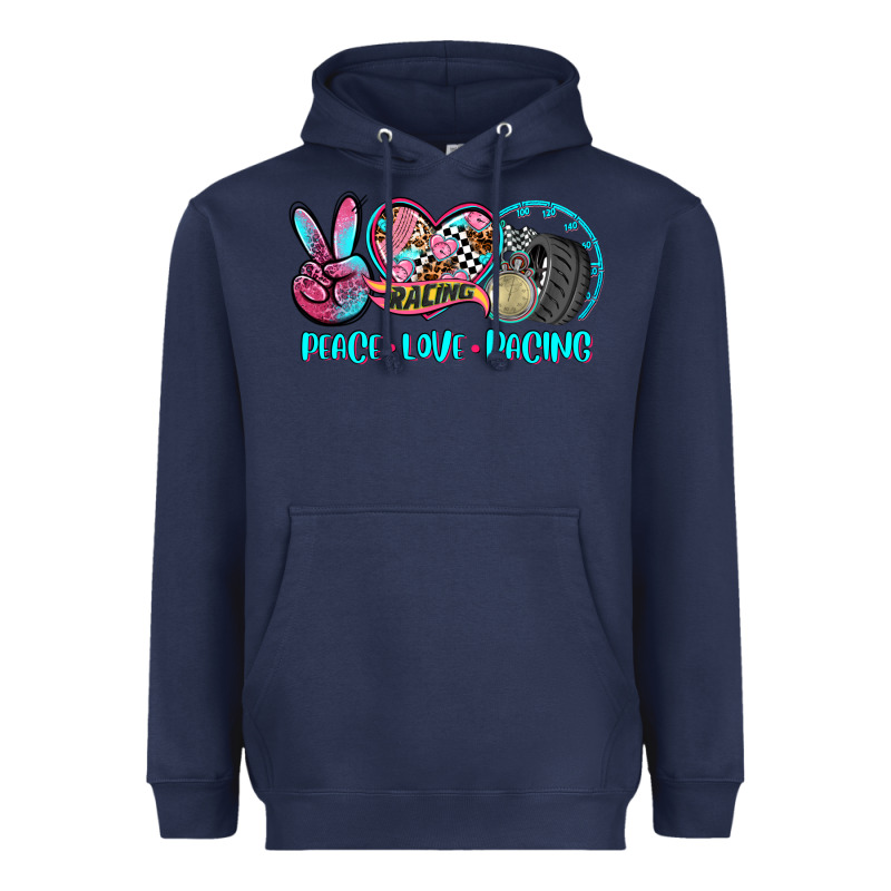 Peace Love Racing Heavyweight Hoodie by AdoDesignShop | Teevron