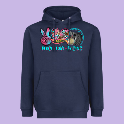 Peace Love Racing Heavyweight Hoodie Designed By Adodesignshop