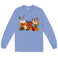 Colony Blue Teacher Coffee Cups Long Sleeve Tee - FaDigitalArtStudio