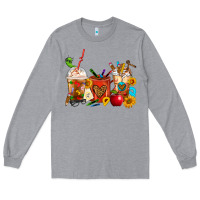 Heather Grey Teacher Coffee Cups Long Sleeve Tee - FaDigitalArtStudio