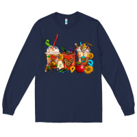Navy Teacher Coffee Cups Long Sleeve Tee - FaDigitalArtStudio