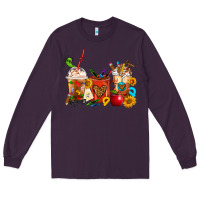 Plum Teacher Coffee Cups Long Sleeve Tee - FaDigitalArtStudio