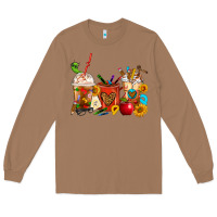 Toasted Coconut Teacher Coffee Cups Long Sleeve Tee - FaDigitalArtStudio