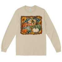 Mushroom pumpkins with sunflowers Long Sleeve Tee - RanaPortraitStore