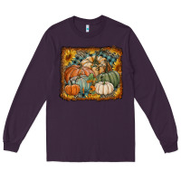 Plum pumpkins with sunflowers Long Sleeve Tee - RanaPortraitStore