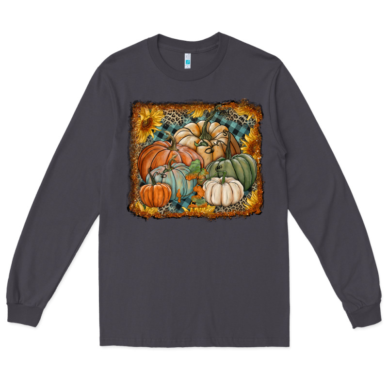 Pumpkins With Sunflowers Long Sleeve Tee by RanaPortraitStore | Teevron