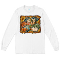 White pumpkins with sunflowers Long Sleeve Tee - RanaPortraitStore