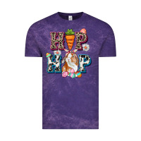 Cloud Purple Western hip hop bunny Easter Day Vintage Tee - CowGirlArtShop