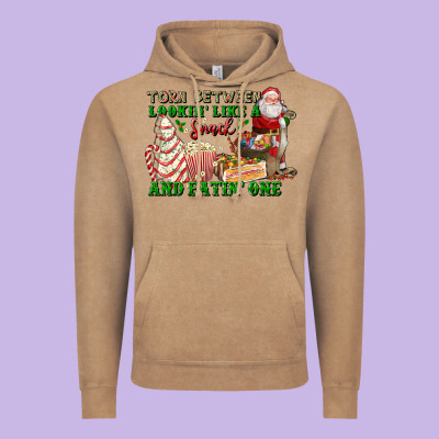 Torn Between Lookin Like A Snack And Eatin One Vintage Hoodie Designed By Fadigitalartstudio