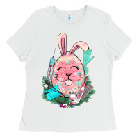 White Easter egg Nurse Easter Day Ladies Tee - HowdyJamesFarm