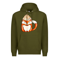 Army Green coffee cups animal Premium Hoodie - CowhideDigitalArt