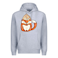 Heather Grey coffee cups animal Premium Hoodie - CowhideDigitalArt