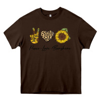Chocolate Brown Peace Love Sunshine Heavy Core Tee - Bettercallsaul