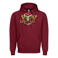 Burgundy christmas joy baby cow Zipper Hoodie - BarkalooDesign