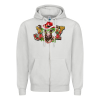 Dove Grey christmas joy baby cow Zipper Hoodie - BarkalooDesign