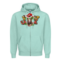 Seafoam christmas joy baby cow Zipper Hoodie - BarkalooDesign
