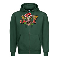 Sports Green christmas joy baby cow Zipper Hoodie - BarkalooDesign
