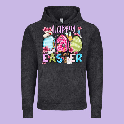 Happy Easter Eggs Vintage Hoodie Designed By Oliviacreatesart