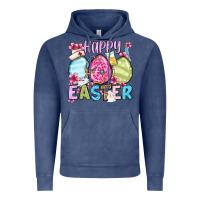 Vintage Denim Happy Easter eggs Vintage Hoodie - OliviaCreatesArt