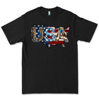 Black usa american flag background Premium Tee - Jasminsmagicworld