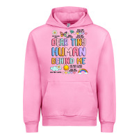 Fuchsia Pink dear tiny human behind me Urban Hoodie - JahusDesignShop