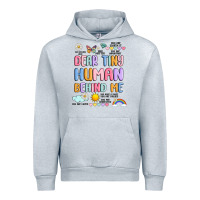 Heather Grey dear tiny human behind me Urban Hoodie - JahusDesignShop