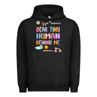 Pigment Black dear tiny human behind me Urban Hoodie - JahusDesignShop