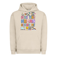 Pigment French Oak dear tiny human behind me Urban Hoodie - JahusDesignShop