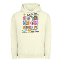Pigment Pistachio dear tiny human behind me Urban Hoodie - JahusDesignShop