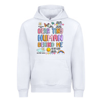 White dear tiny human behind me Urban Hoodie - JahusDesignShop