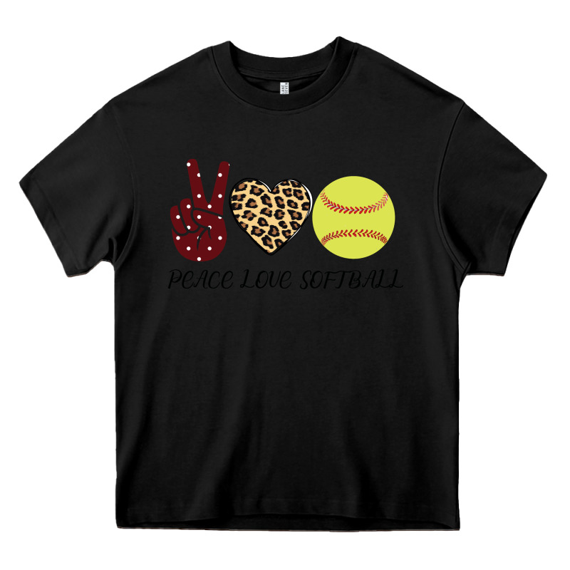 Peace Love Softball Heavy Core Tee by Bettercallsaul | Teevron