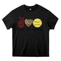 Black Peace Love Softball Heavy Core Tee - Bettercallsaul