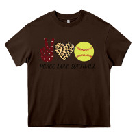 Chocolate Brown Peace Love Softball Heavy Core Tee - Bettercallsaul