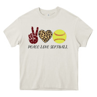 Cream Peace Love Softball Heavy Core Tee - Bettercallsaul