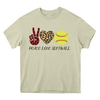 Mossy Peace Love Softball Heavy Core Tee - Bettercallsaul