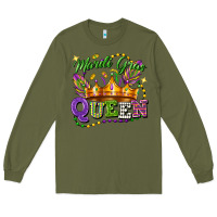 Army Green mardi gras queen Long Sleeve Tee - FaDigitalArtStudio