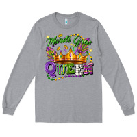 Heather Grey mardi gras queen Long Sleeve Tee - FaDigitalArtStudio