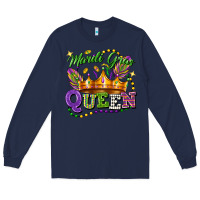 Navy mardi gras queen Long Sleeve Tee - FaDigitalArtStudio