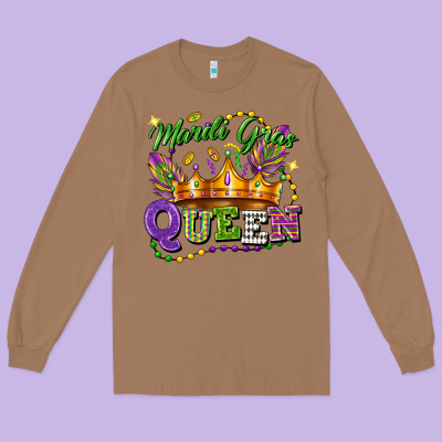 Mardi Gras Queen Long Sleeve Tee Designed By Fadigitalartstudio