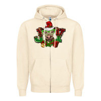 Sandshell christmas joy cow Zipper Hoodie - BarkalooDesign
