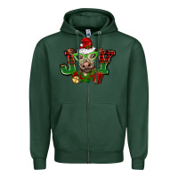 Sports Green christmas joy cow Zipper Hoodie - BarkalooDesign