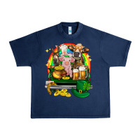 Navy St. Patrick's Day farm animals on truck Urban Heavy Tee - HowdyJamesFarm