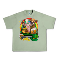 Oil Green St. Patrick's Day farm animals on truck Urban Heavy Tee - HowdyJamesFarm