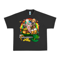 Pigment Black St. Patrick's Day farm animals on truck Urban Heavy Tee - HowdyJamesFarm