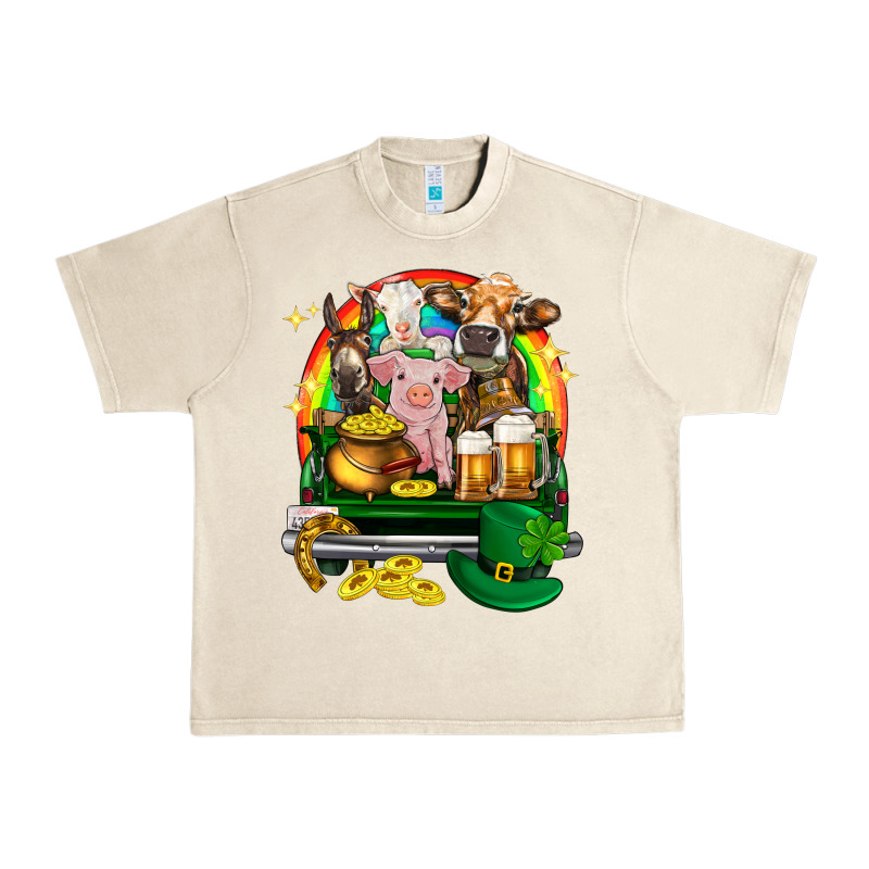 St. Patrick's Day Farm Animals On Truck Urban Heavy Tee by HowdyJamesFarm | Teevron