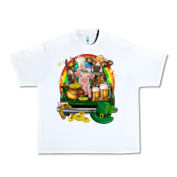 White St. Patrick's Day farm animals on truck Urban Heavy Tee - HowdyJamesFarm