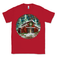 Red Barn Christmas Classic Tee - RanaPortraitStore