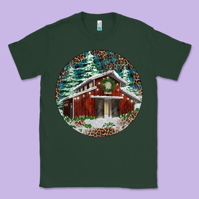 Barn Christmas Classic Tee Designed By Ranaportraitstore