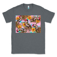 Charcoal Heather Baby monkey flowers Classic Tee - Artiststas