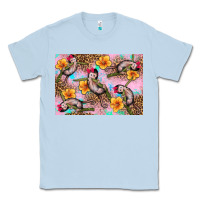 Dusty Blue Baby monkey flowers Classic Tee - Artiststas